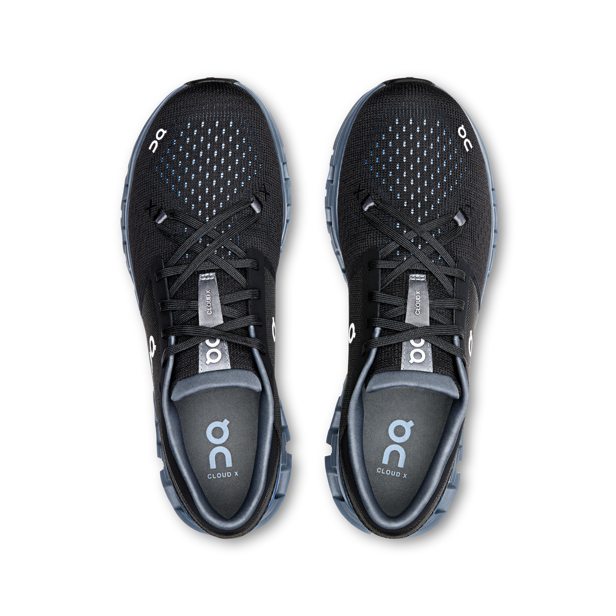 On Running Men's Cloud X 4 Shoes - Black / Chambray On Running