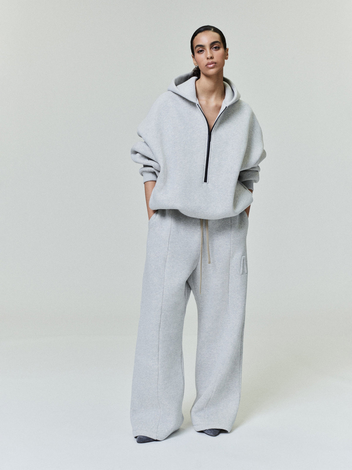 Fear of God, Athletics, Half Zip Hoodie, Fleece Hoodie, Men's Hoodies, Streetwear, Casual Wear, Cotton Hoodie BagAg