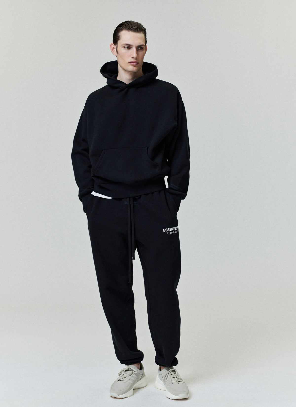 Fear of God Essentials Classic Core Fleece Hoodie Black BagAg