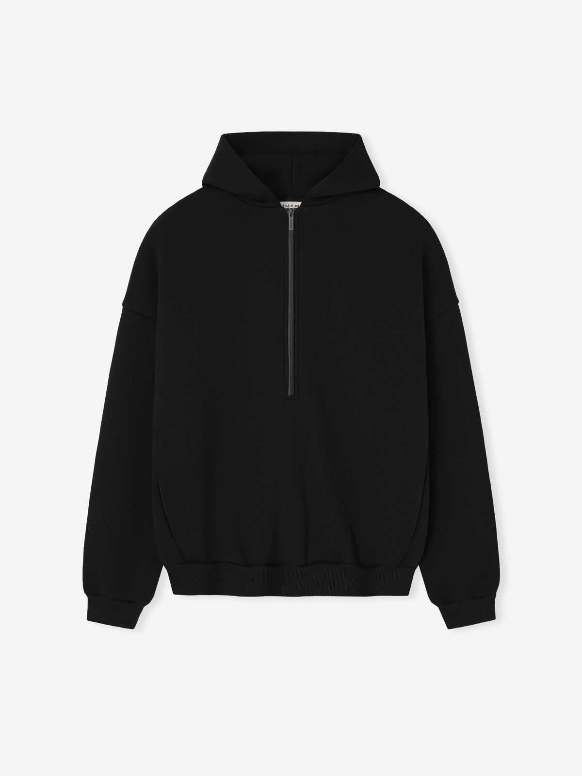 Fear of God Athletics Half Zip Hoodie - Heavy Cotton Fleece Black BagAg