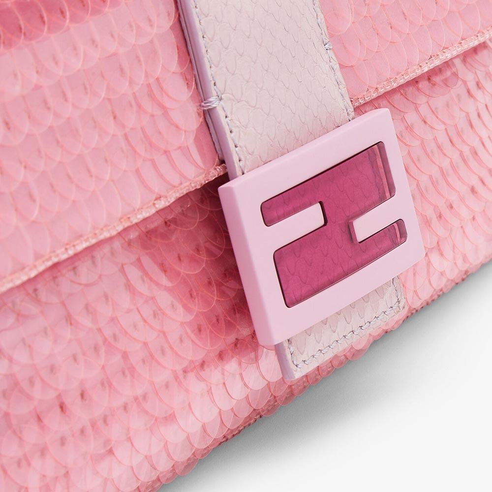 BAGUETTE 1997 Pink Satin Bag With Sequins Fendi