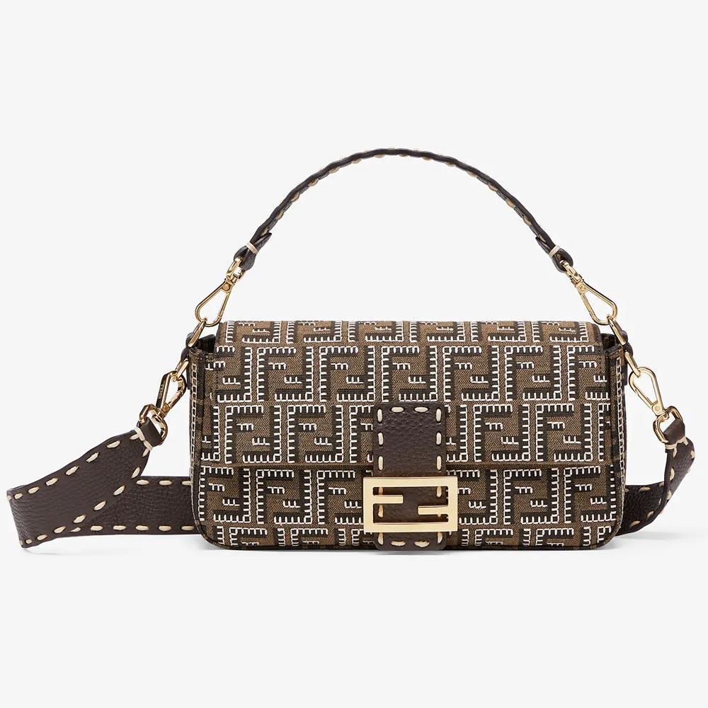 BAGUETTE Embroidered FF Fabric Bag Fendi