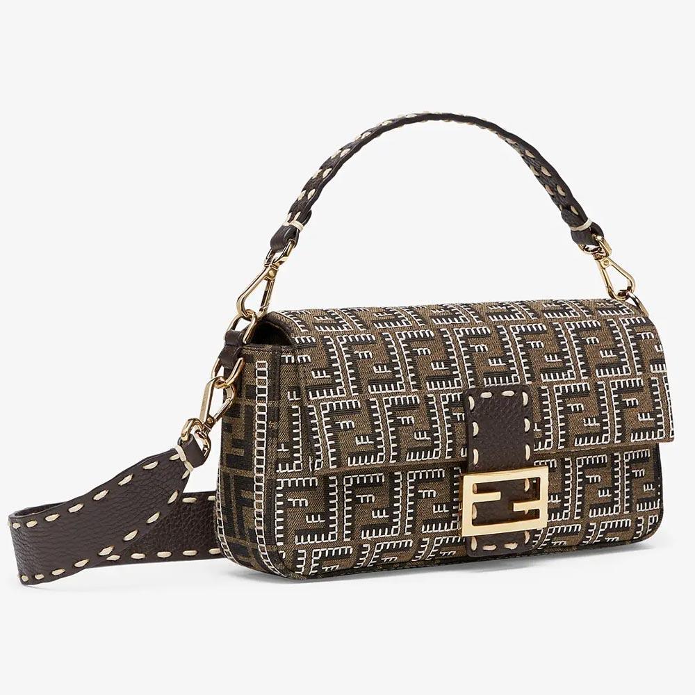 BAGUETTE Embroidered FF Fabric Bag Fendi