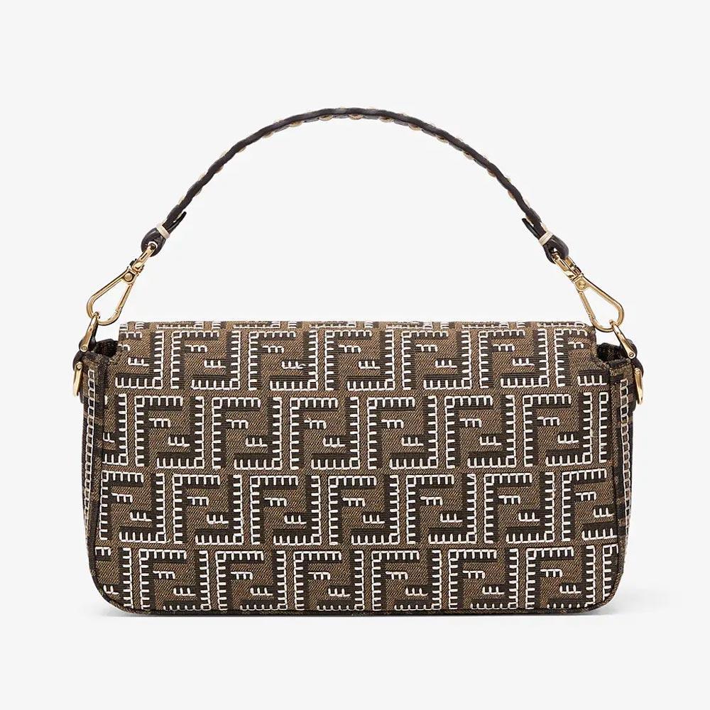 BAGUETTE Embroidered FF Fabric Bag Fendi