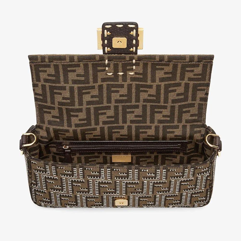BAGUETTE Embroidered FF Fabric Bag Fendi