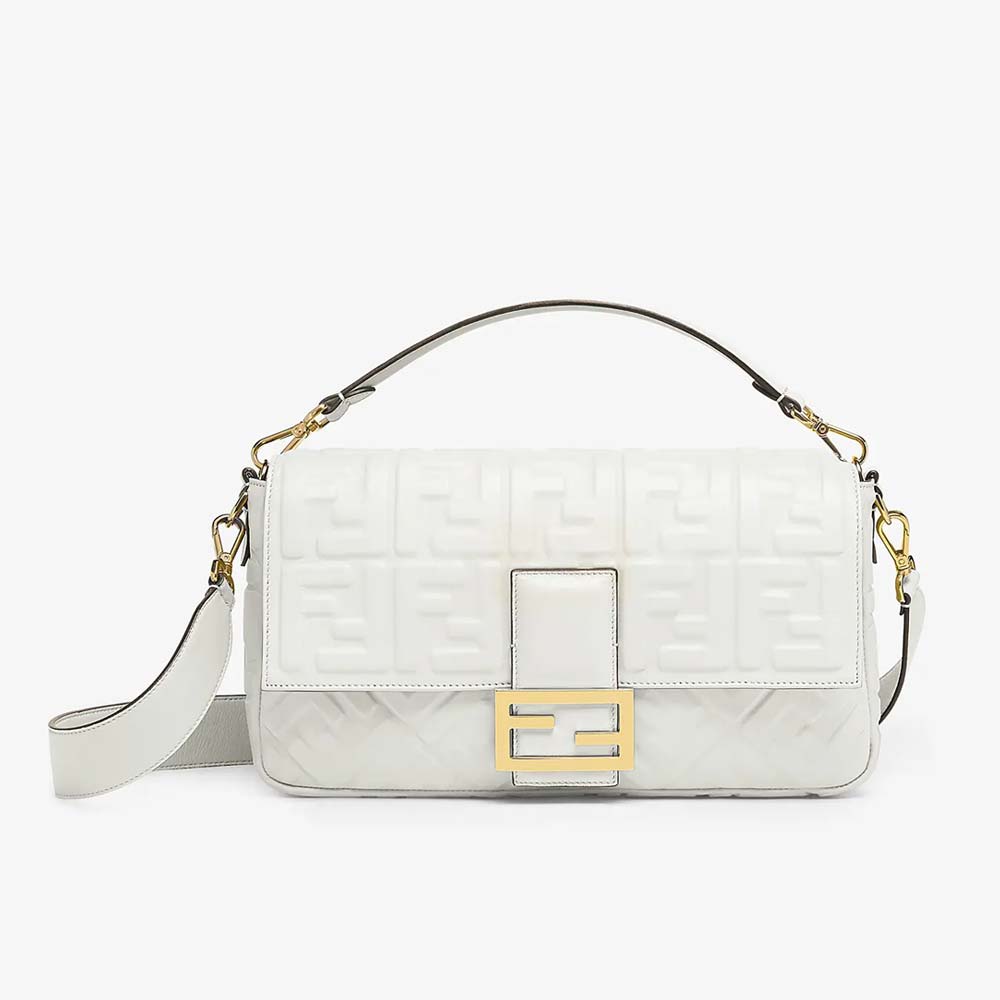 BAGUETTE LARGE White Leather Bag Fendi