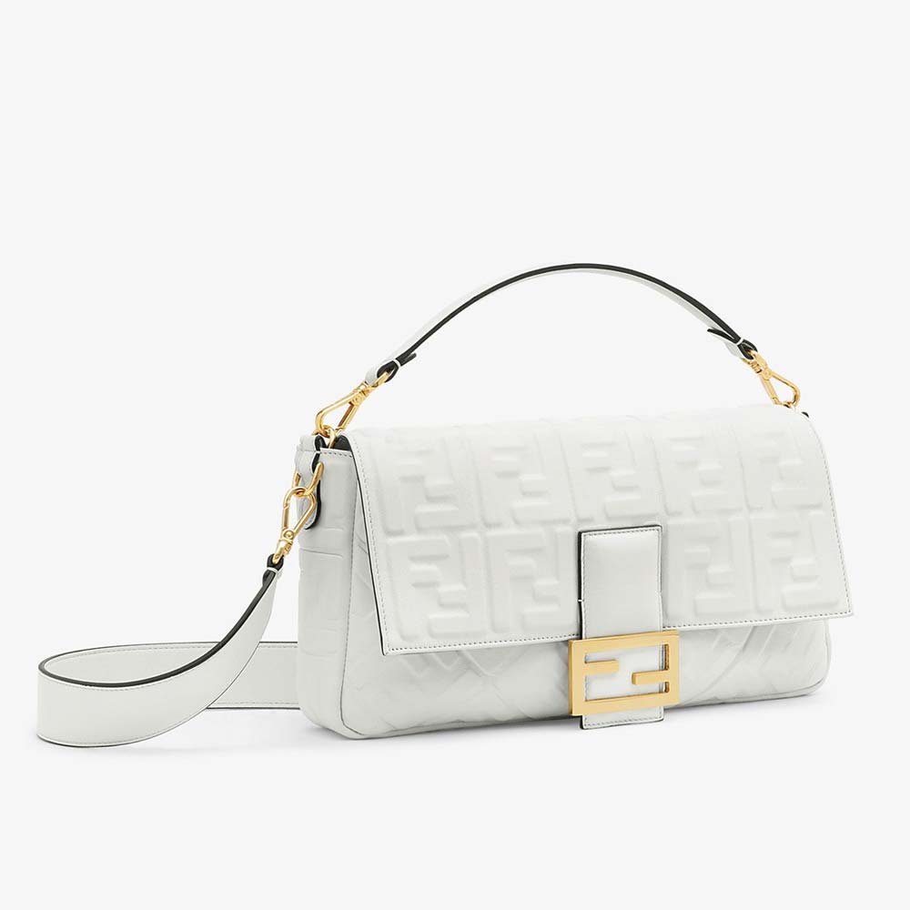 BAGUETTE LARGE White Leather Bag Fendi