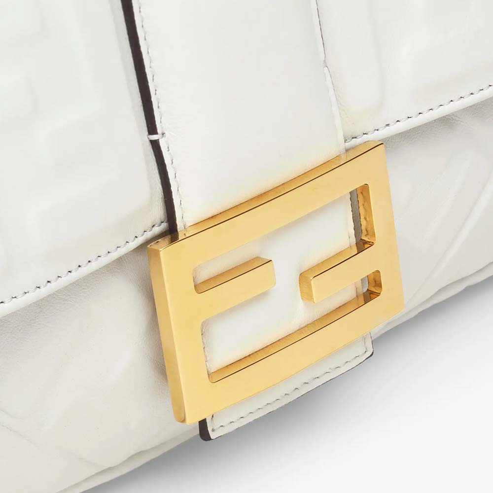 BAGUETTE LARGE White Leather Bag Fendi