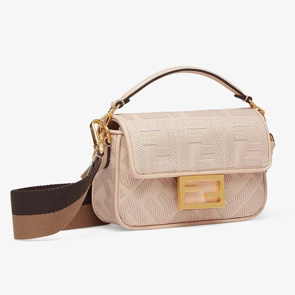 BAGUETTE Pink FF Canvas Bag Fendi