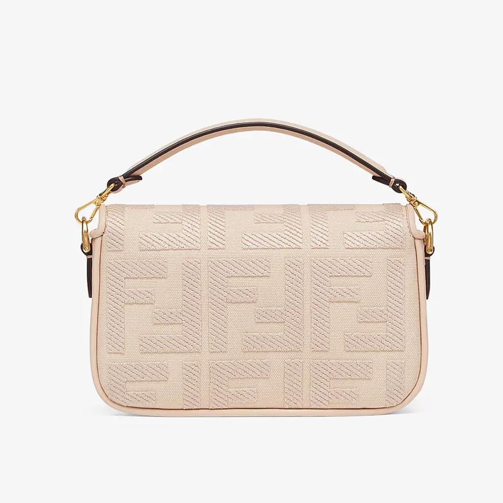 BAGUETTE Pink FF Canvas Bag Fendi