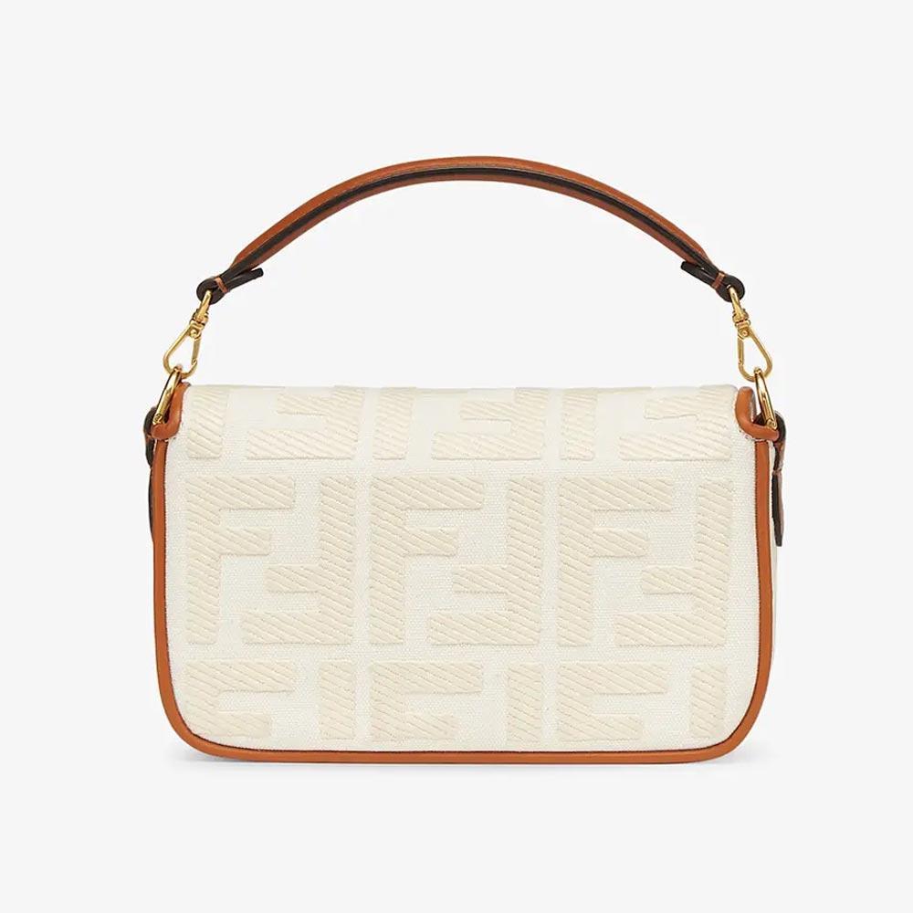 BAGUETTE White Canvas FF Bag Fendi