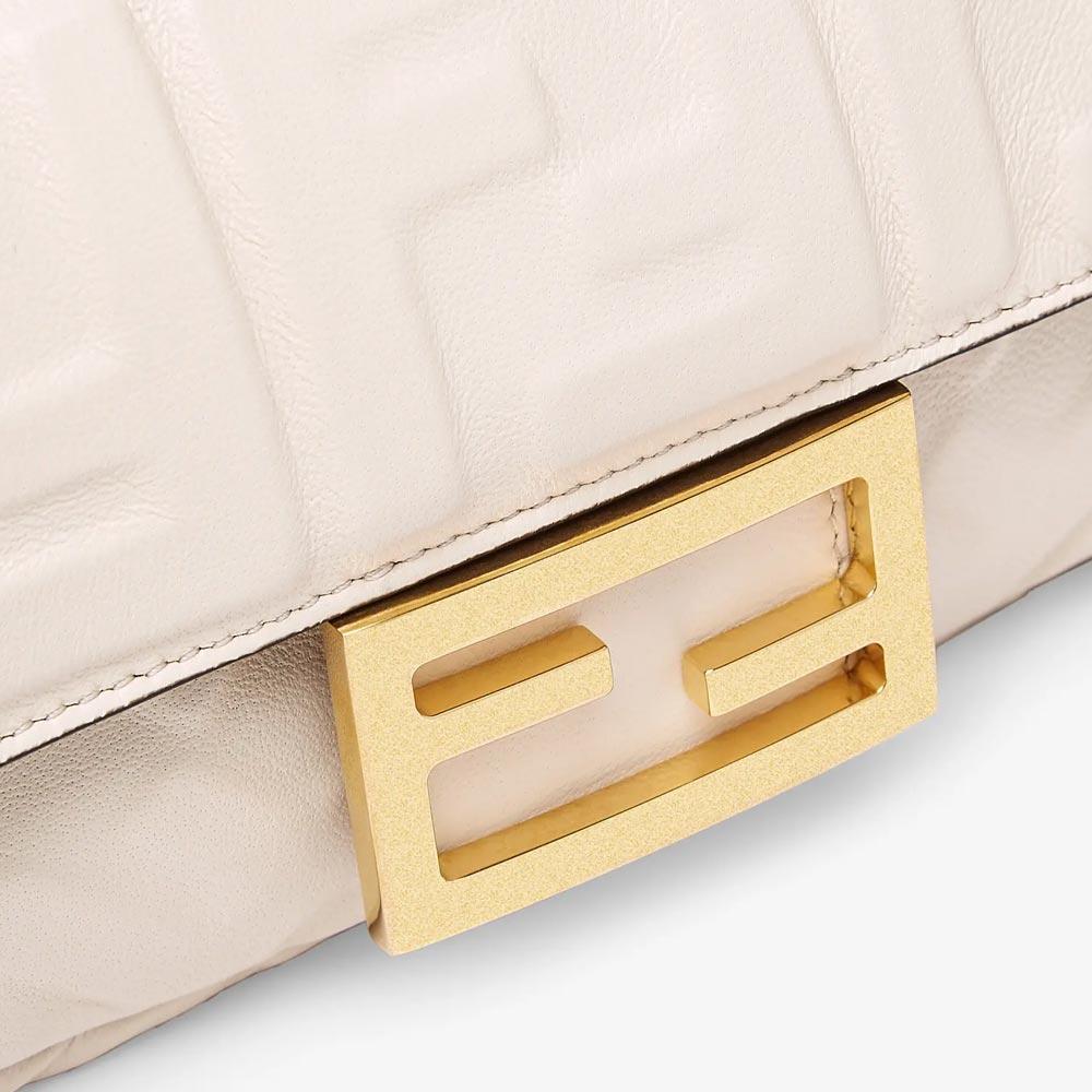 BAGUETTE White Nappa Leather FF Bag Fendi