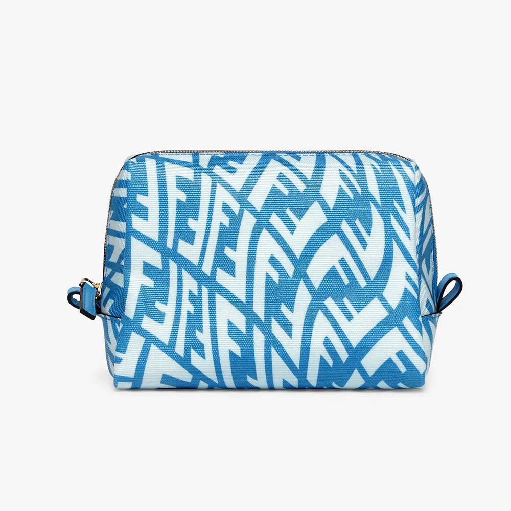 BEAUTY POUCH SMALL Light Blue Canvas Toiletry Case Fendi