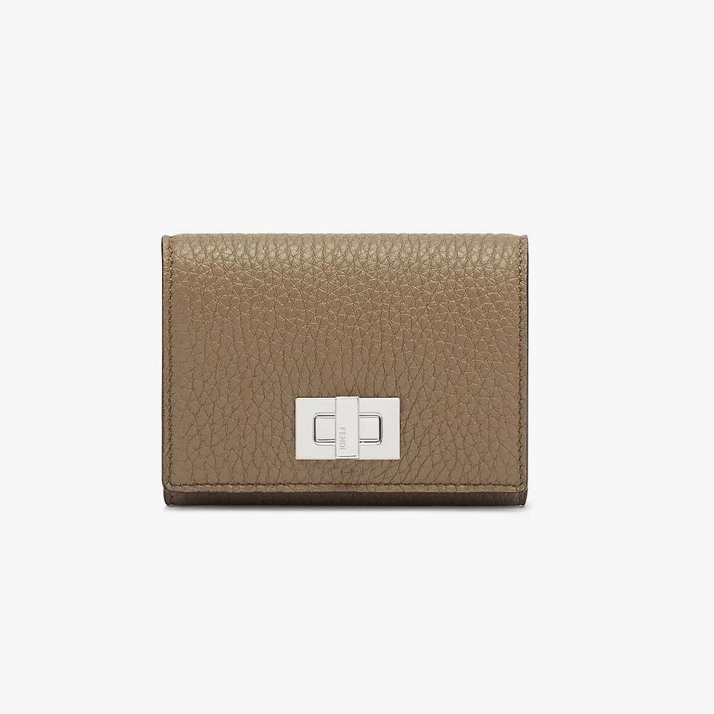 BUSINESS CARD HOLDER Beige Leather Business Card Holder Fendi