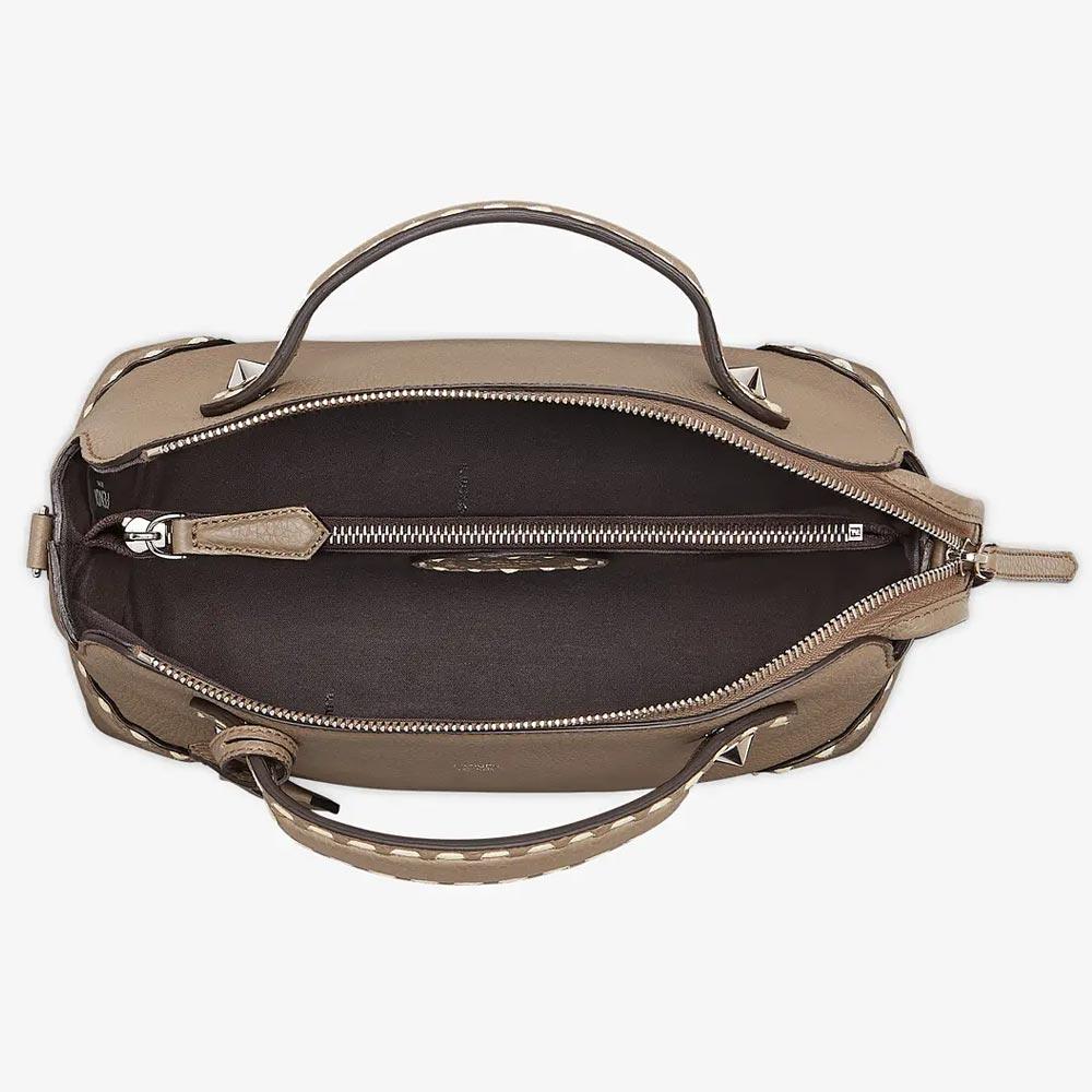 BY THE WAY MEDIUM Grey Full Grain Leather Boston Bag Fendi