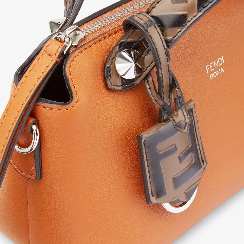 BY THE WAY MINI Small Brown Leather Boston Bag Fendi