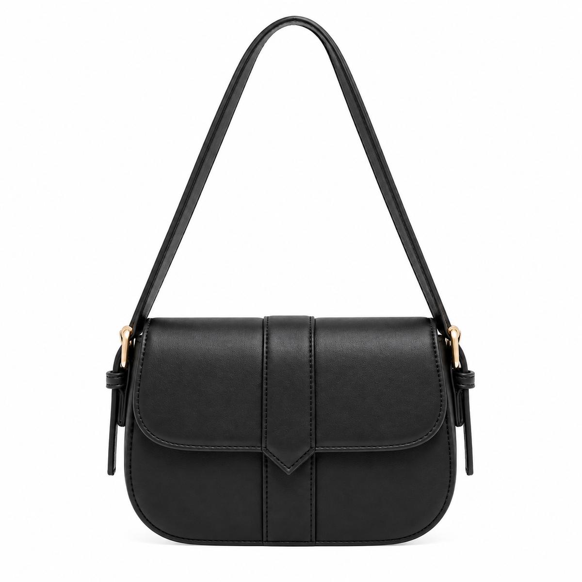 BagAg Woman Solid Vegan Leather Vintage Saddle Bag BagAg