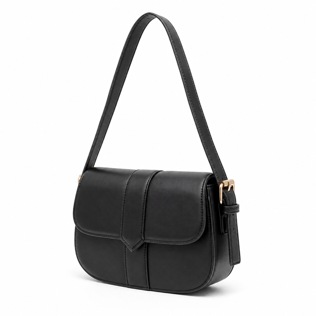 BagAg Woman Solid Vegan Leather Vintage Saddle Bag BagAg