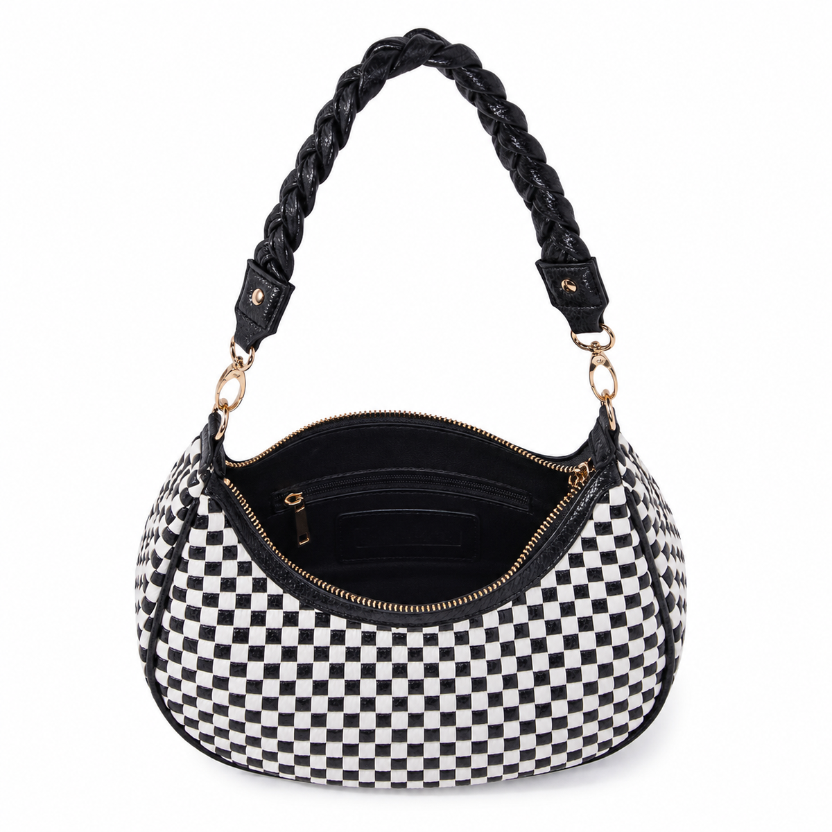 BagAg Woman Woven Vegan Leather Hobo Handbag BagAg