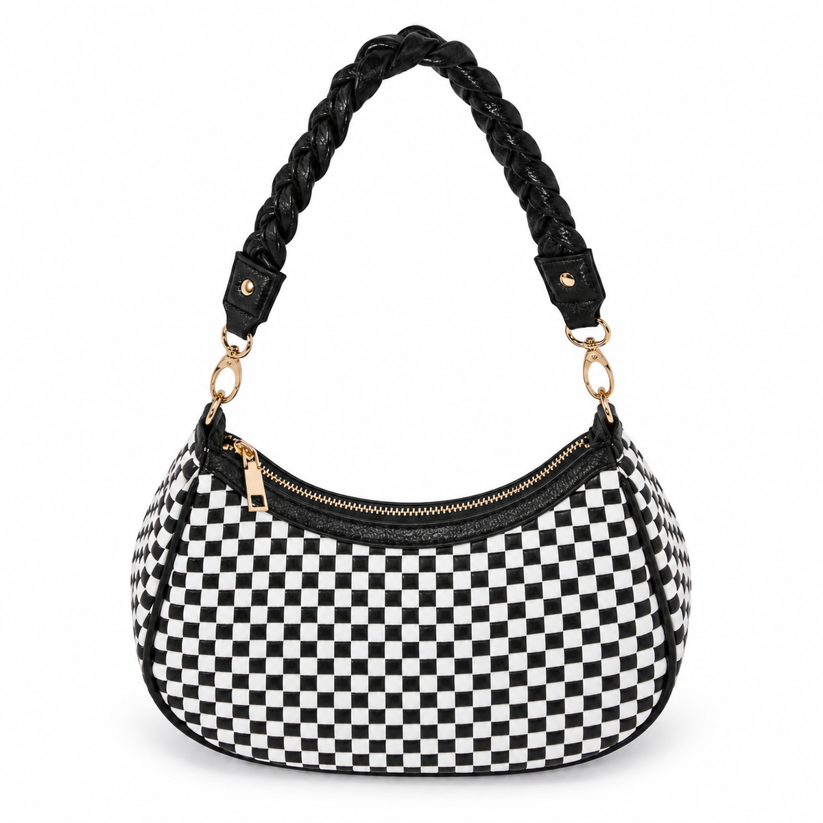 BagAg Woman Woven Vegan Leather Hobo Handbag BagAg