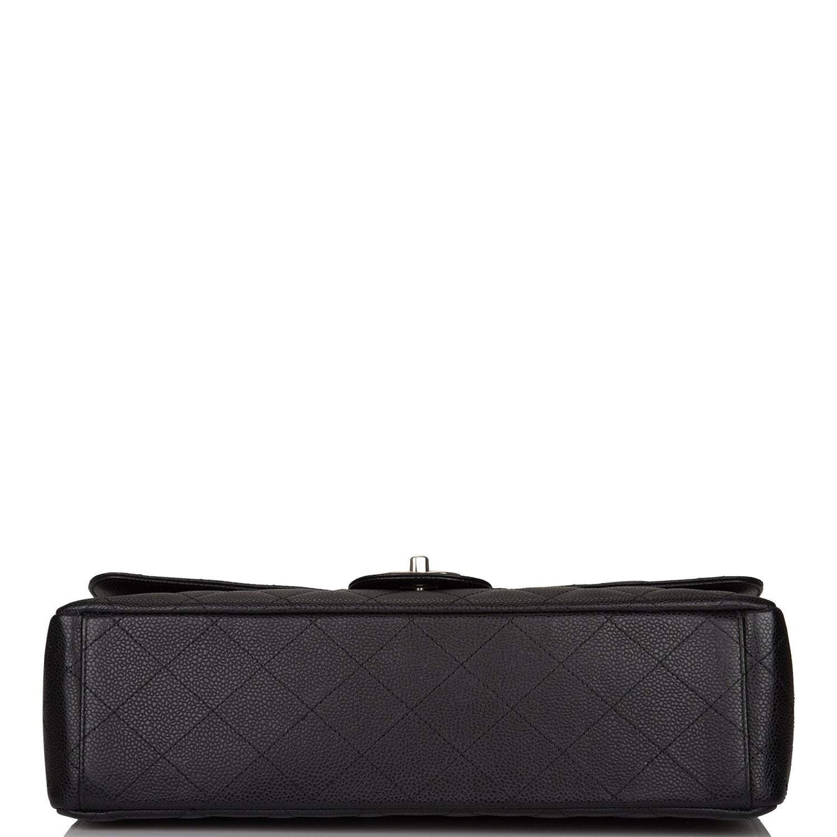 Chanel Black Quilted Caviar Maxi Classic Double Flap Bag Silver Hardware Chanel