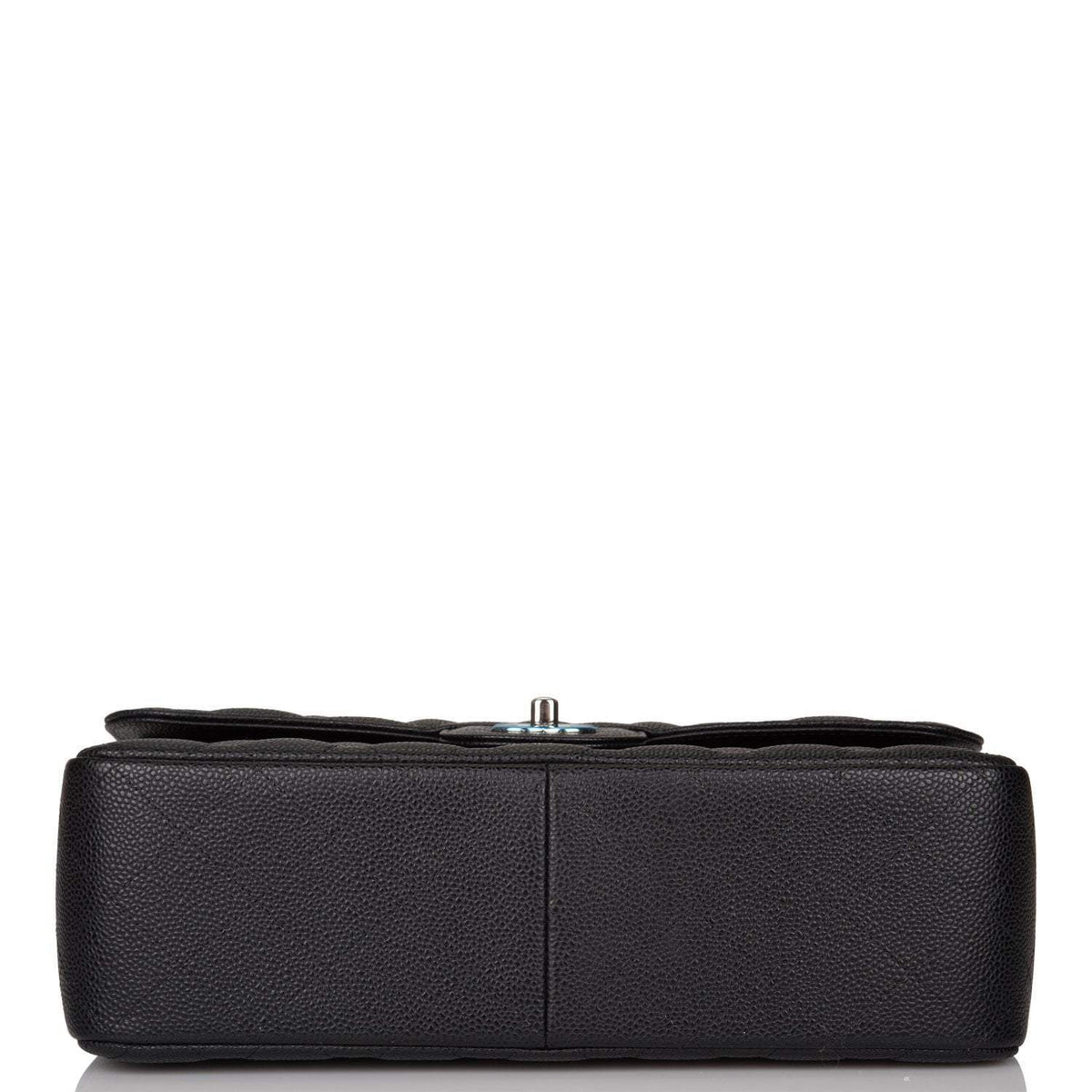 Chanel Black Quilted Caviar Jumbo Classic Double Flap Bag Silver Hardware Chanel
