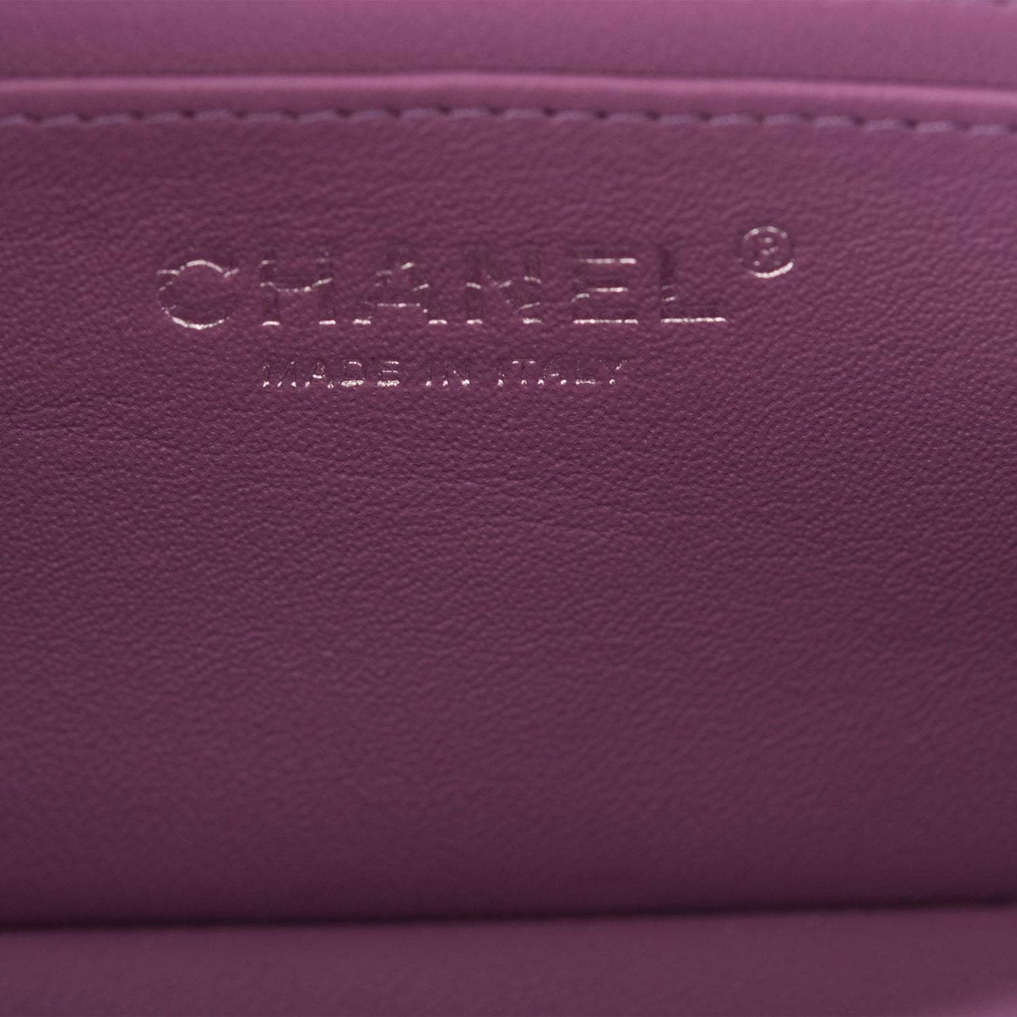 Chanel Mini Rectangular Flap Bag Purple Lambskin Silver Hardware