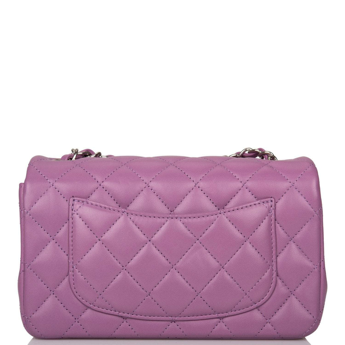 Chanel Purple Quilted Lambskin Rectangular Mini Classic Flap Bag Silver Hardware Chanel