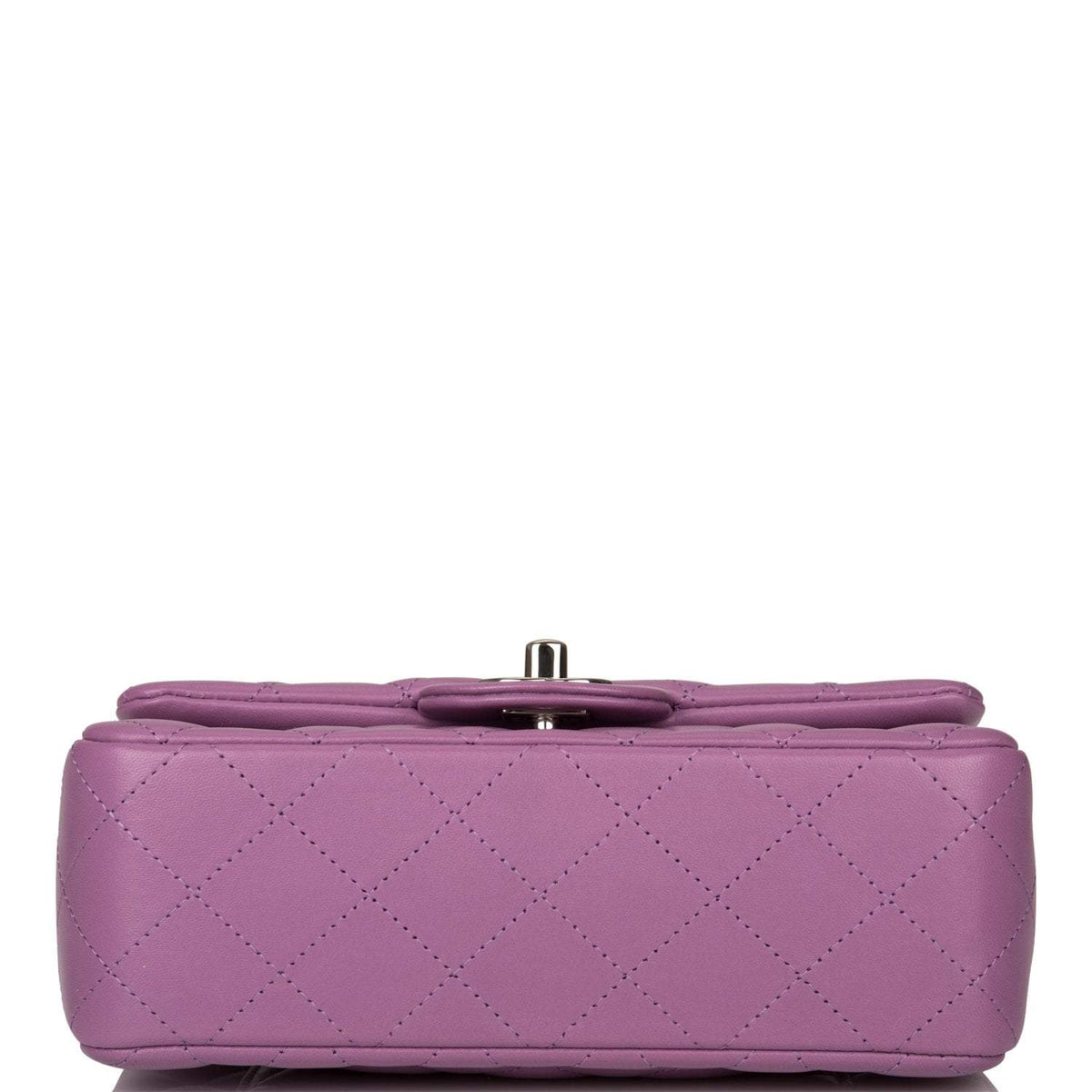 Chanel Purple Quilted Lambskin Rectangular Mini Classic Flap Bag Silver Hardware Chanel