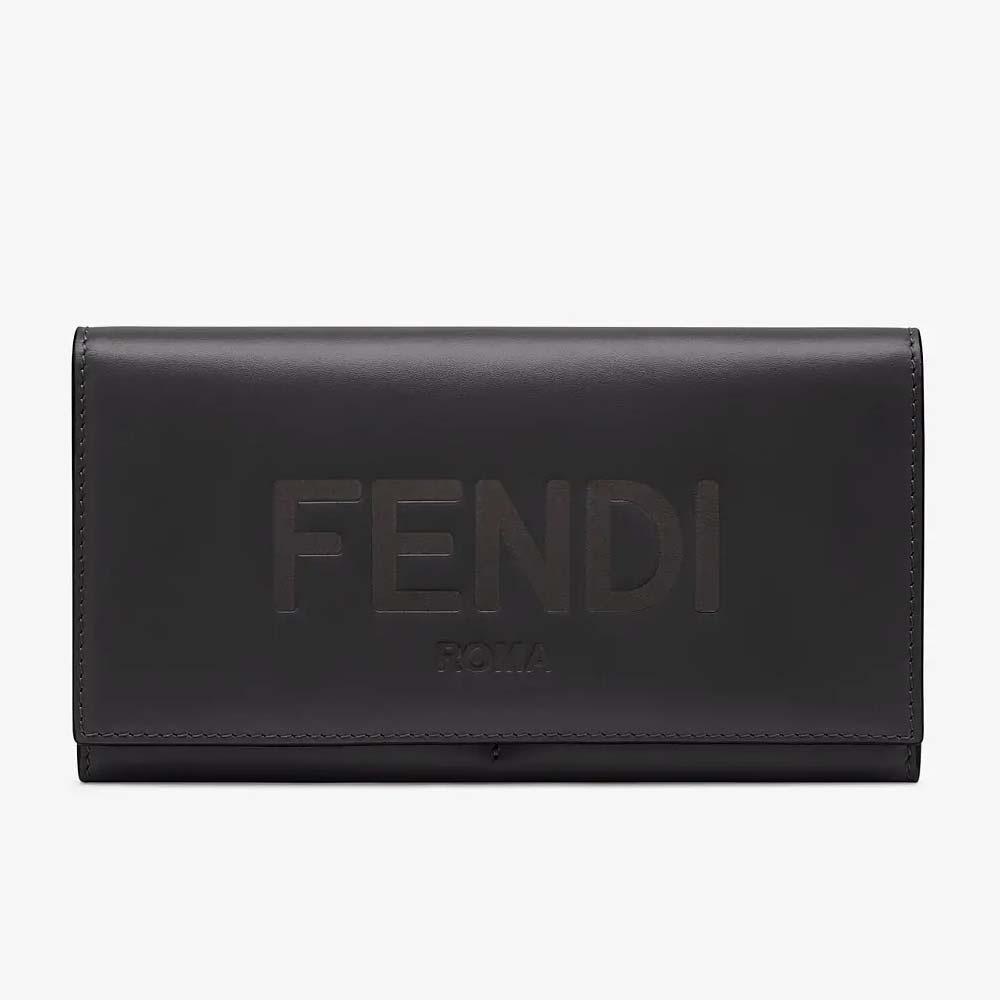 CONTINENTAL Black Leather Wallet Fendi