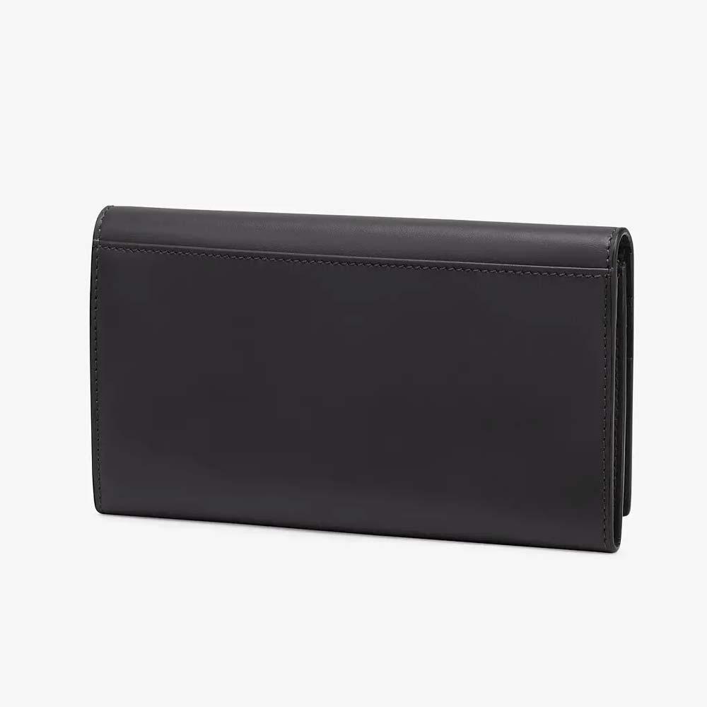 CONTINENTAL Black Leather Wallet Fendi