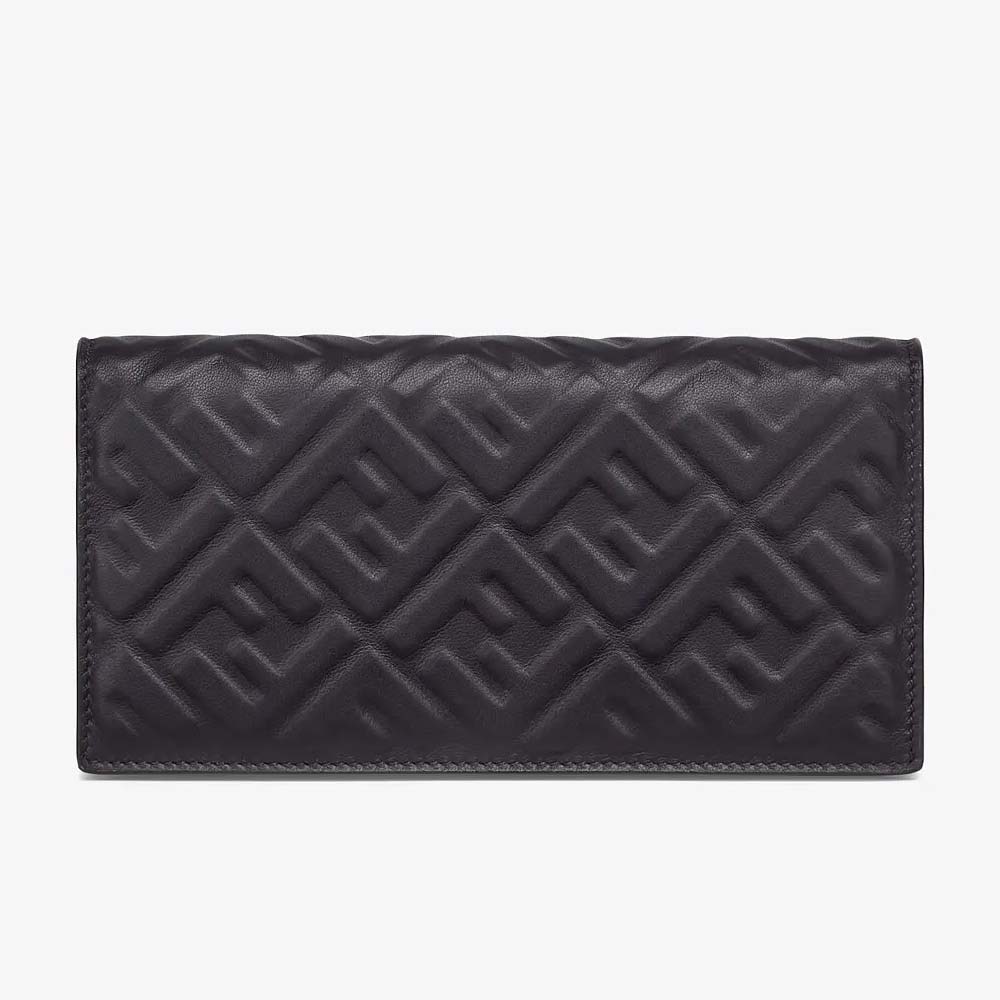 CONTINENTAL Black Nappa Leather Wallet Fendi