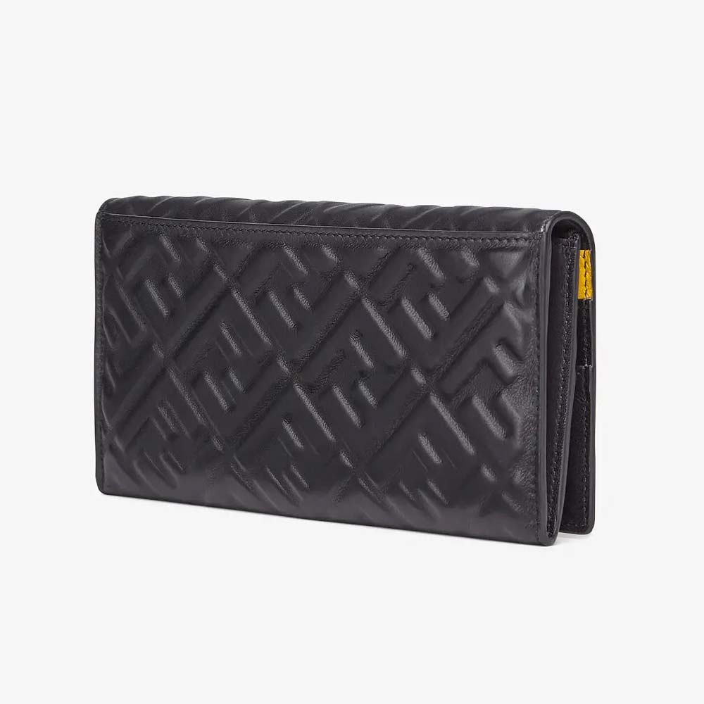 CONTINENTAL Black Nappa Leather Wallet Fendi
