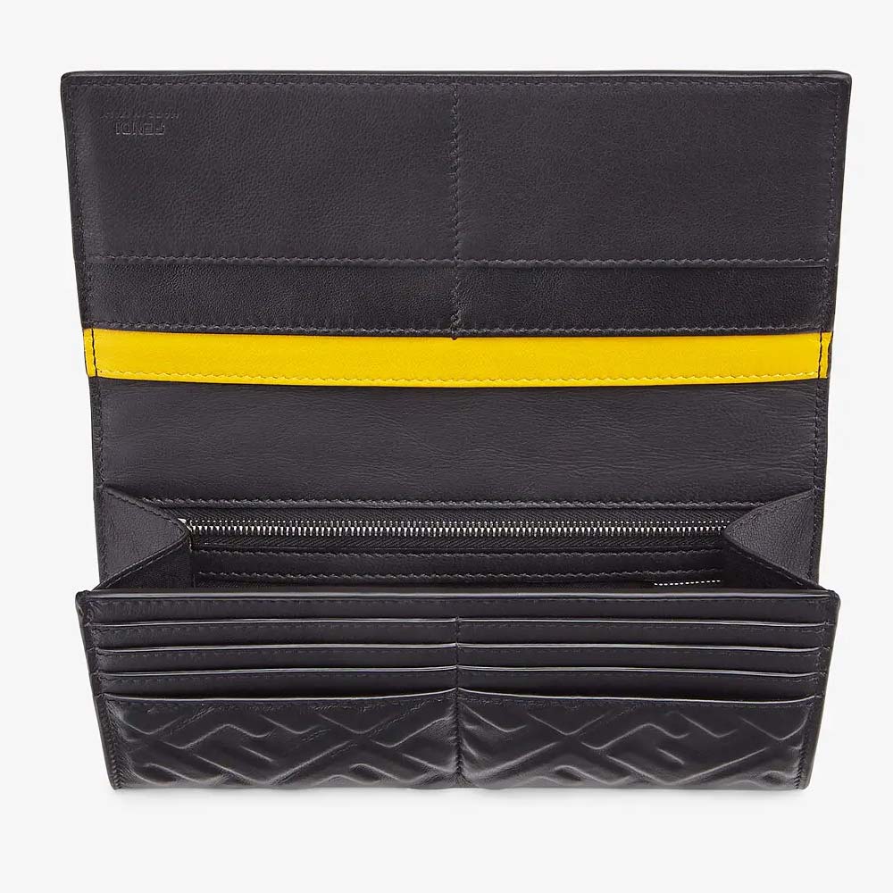 CONTINENTAL Black Nappa Leather Wallet Fendi