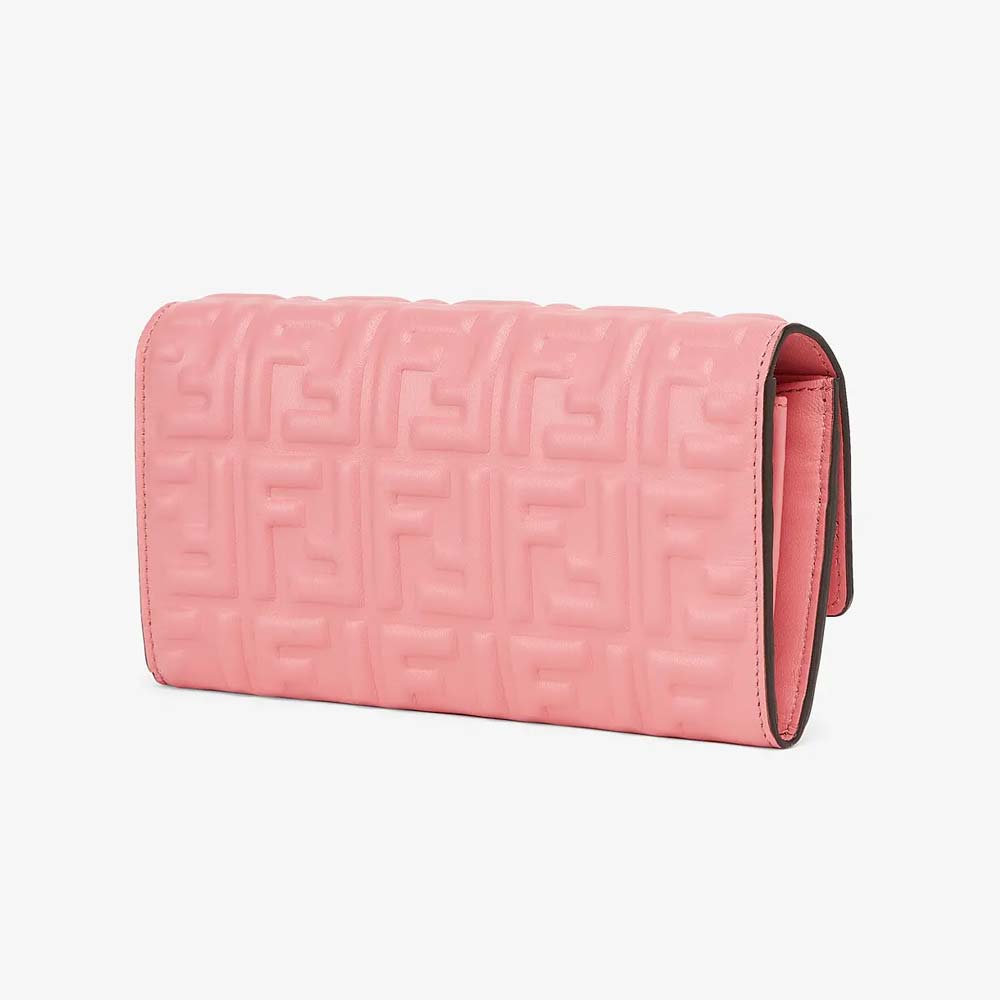 CONTINENTAL Pink Nappa Leather Wallet Fendi