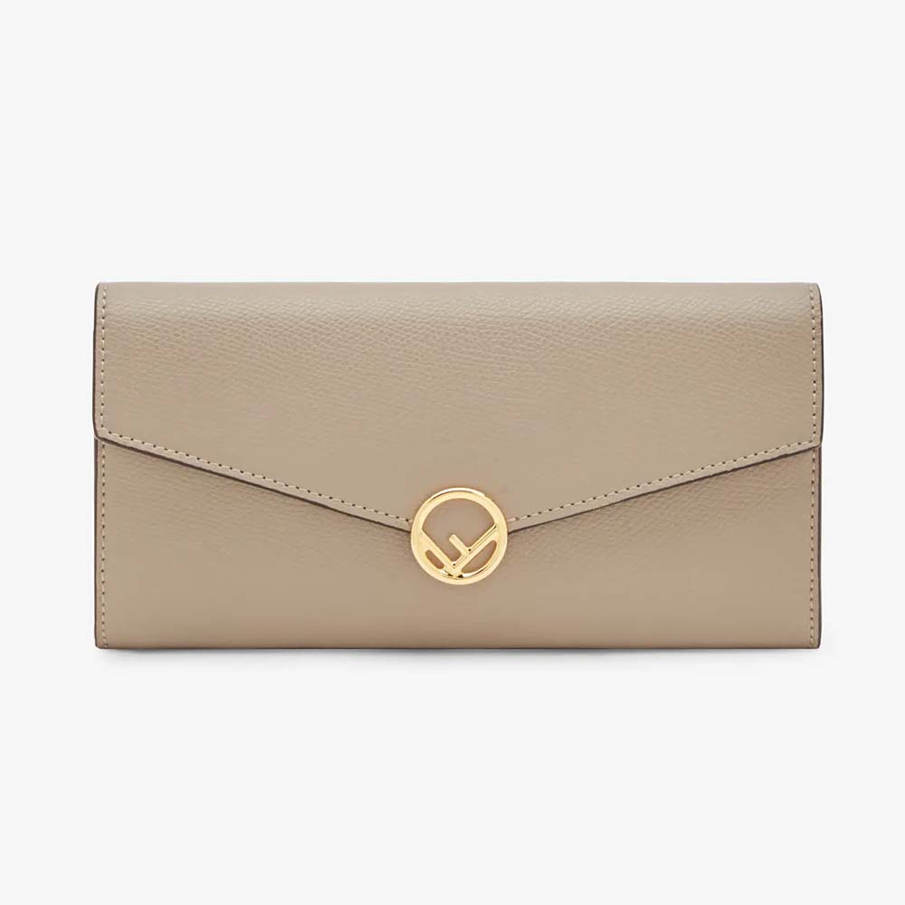 CONTINENTAL WITH CHAIN Beige Leather Wallet Fendi
