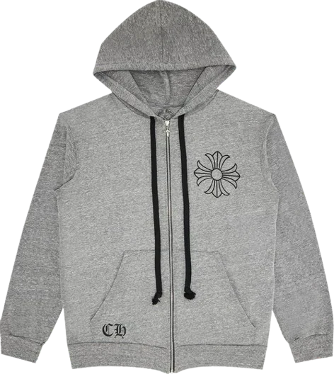 Chrome Hearts Framed Plus Cross Hoodie in Grey