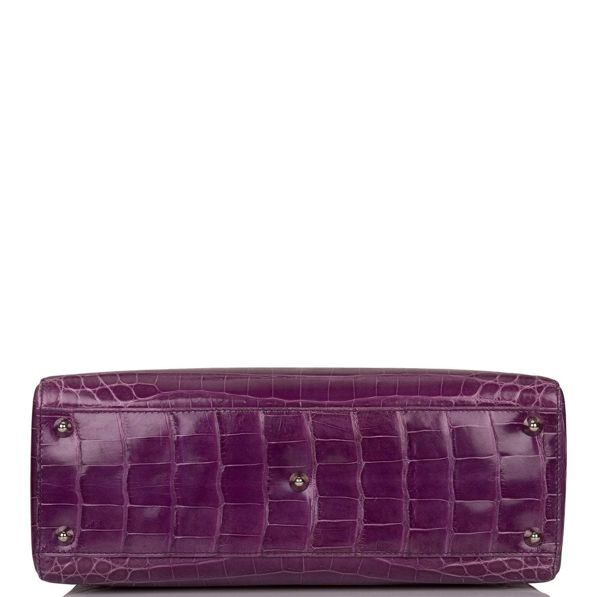 Christian Dior Purple Large Lady Dior Crocodile Tote Silver Hardware Dior