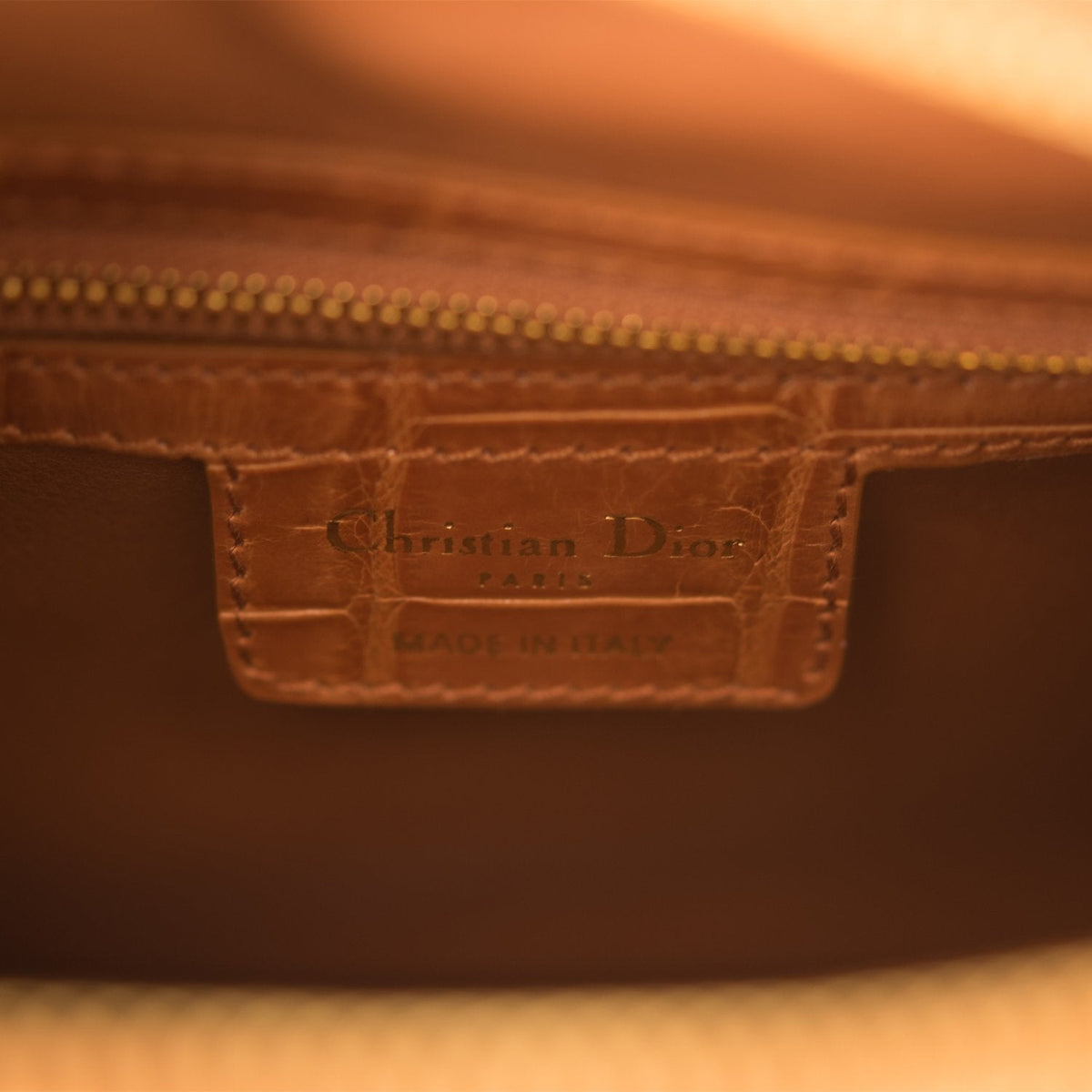 Christian Dior Honey Large Lady Dior Alligator Tote Gold Hardware Dior
