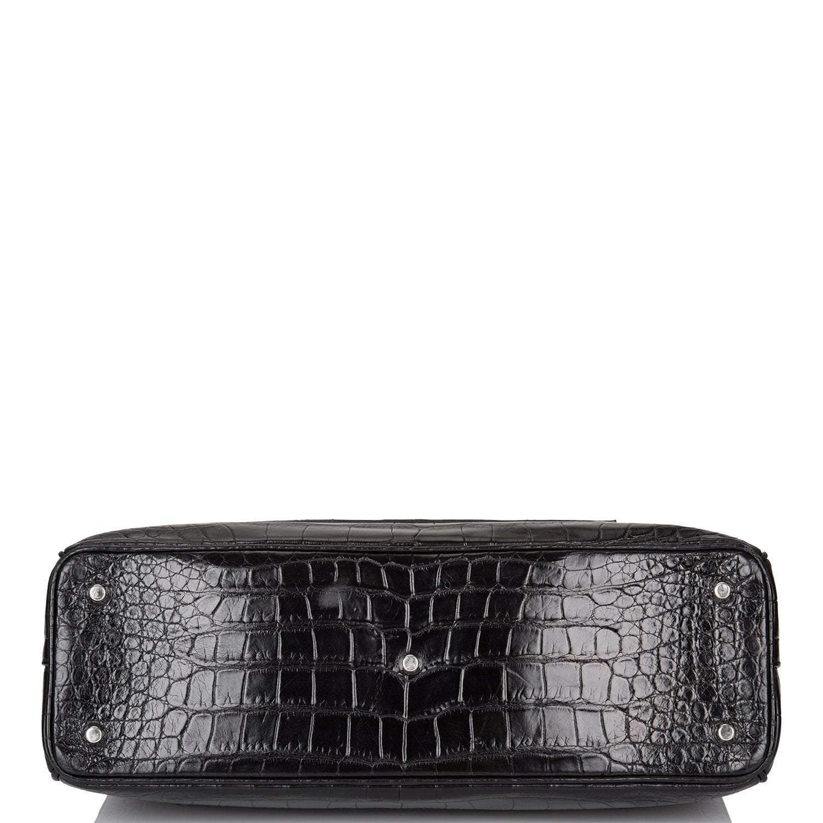 Christian Dior Black Diorissimo Pocket Matte Alligator Tote Silver Hardware Dior