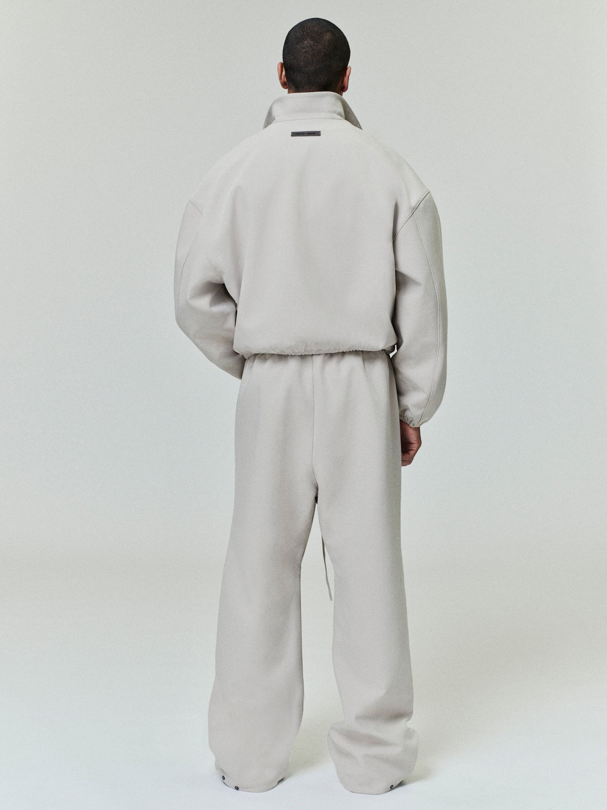 Fear of God Essentials Bonded Canvas Zip-Up Jacket Light Beige BagAg