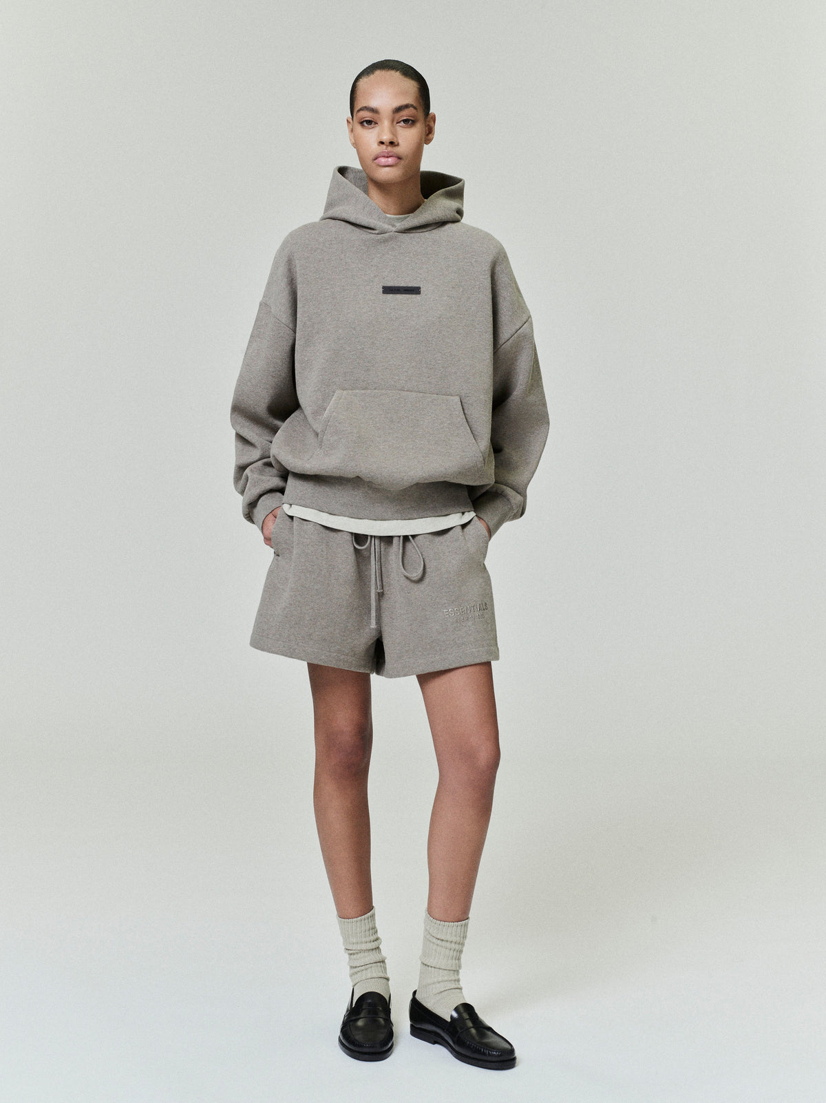 Fear of God Essentials Classic Fleece Hoodie Soft Taupe BagAg