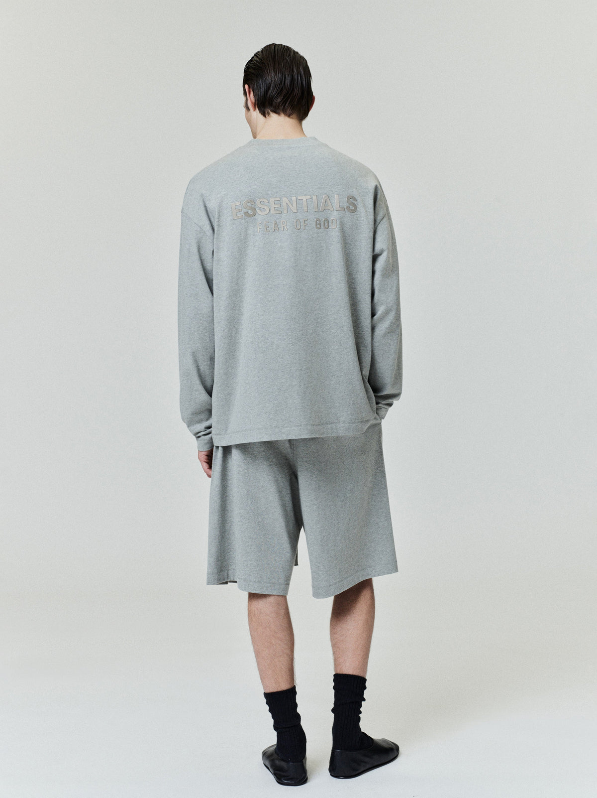Fear of God Essentials Classic Long Sleeve Cotton Jersey Tee Soft Taupe BagAg