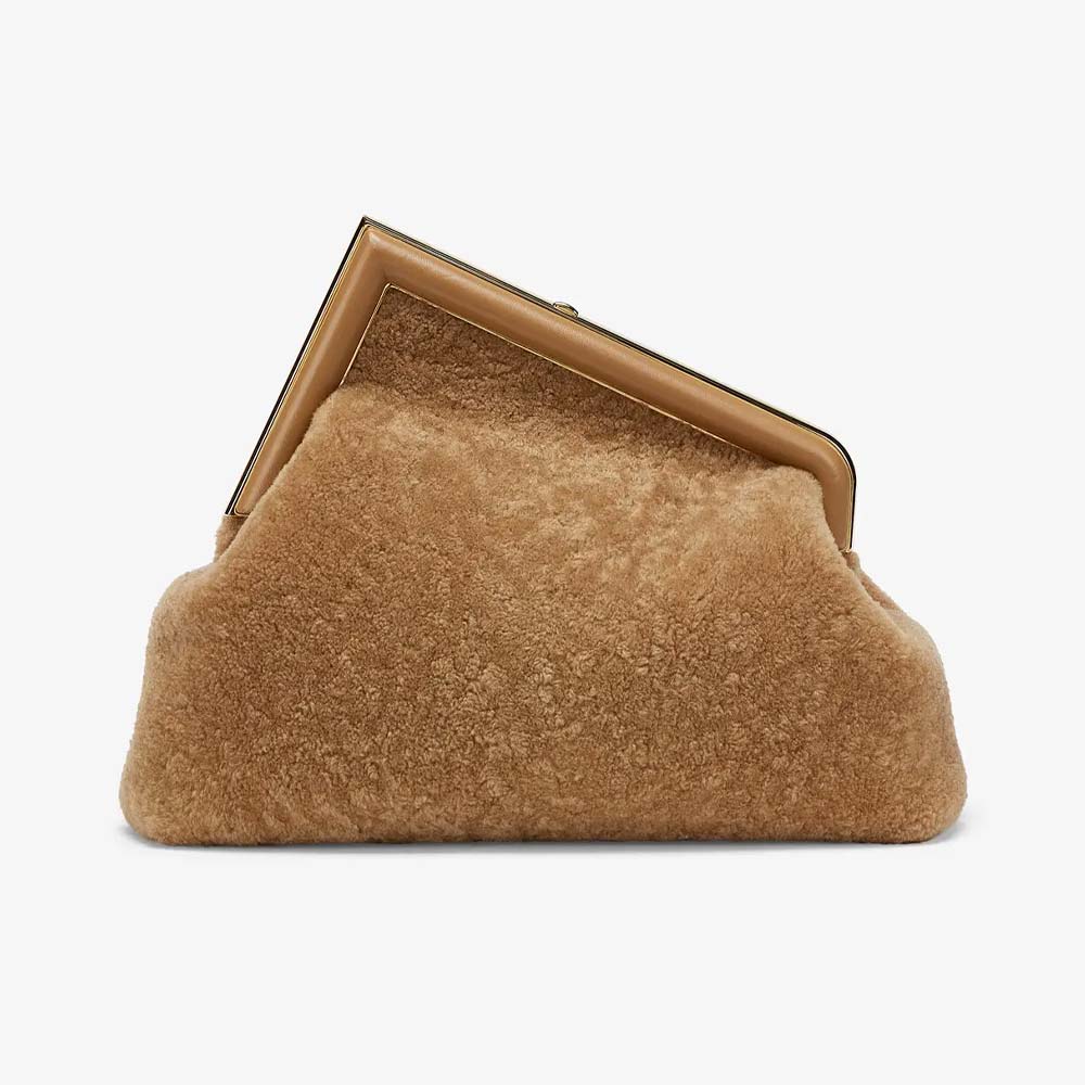 FENDI FIRST MEDIUM Beige Sheepskin Bag Fendi