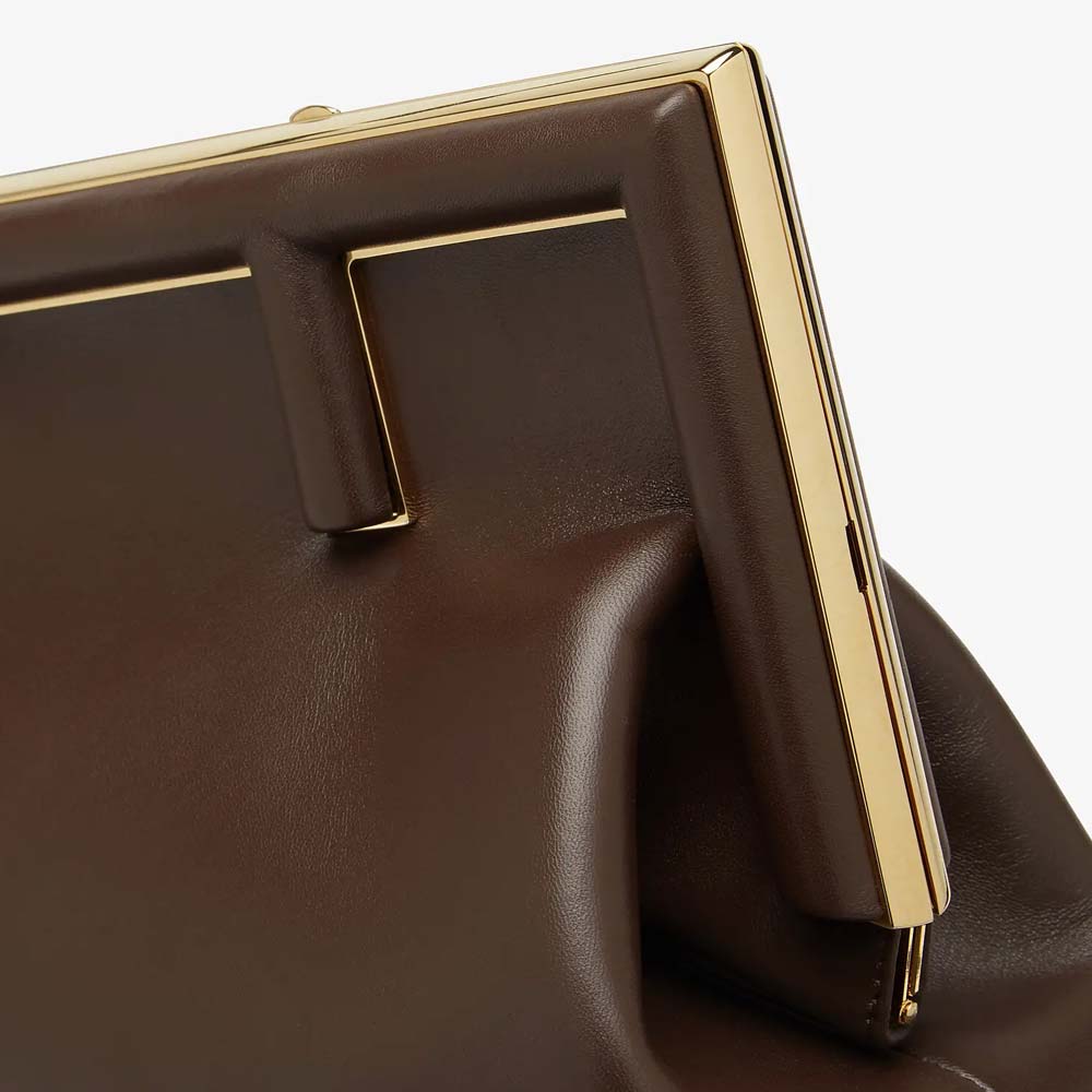 FENDI FIRST MEDIUM Dark Brown Leather Bag Fendi