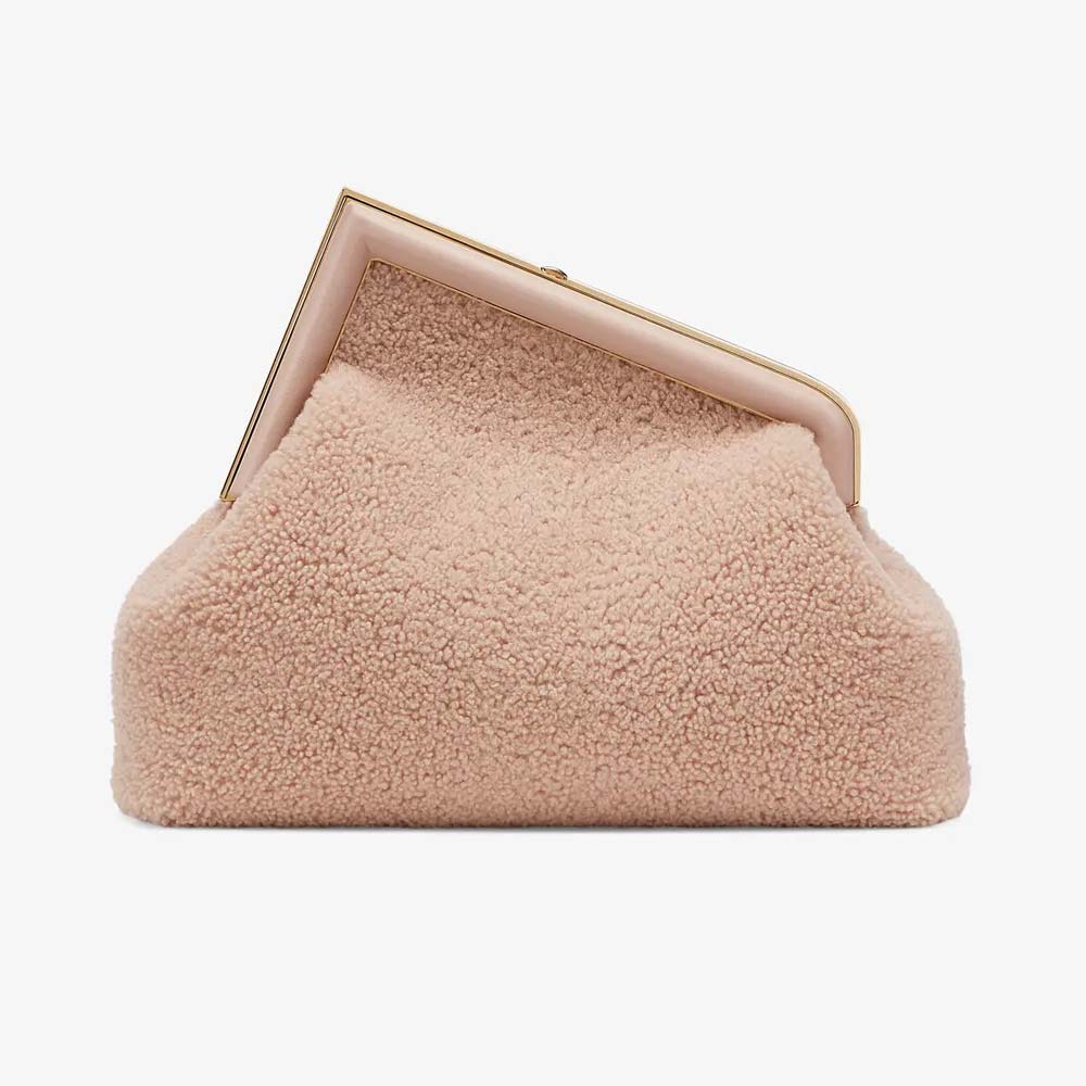 FENDI FIRST MEDIUM Pink Sheepskin Bag Fendi