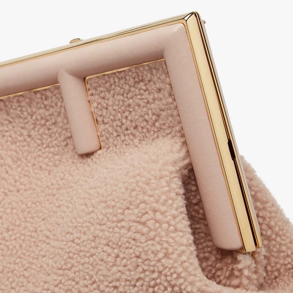 FENDI FIRST MEDIUM Pink Sheepskin Bag Fendi