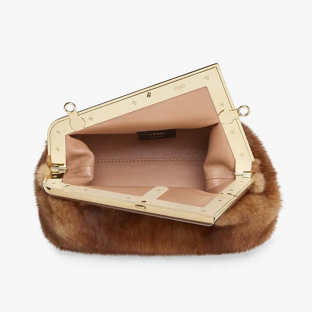FENDI FIRST SMALL Brown Mink Bag Fendi