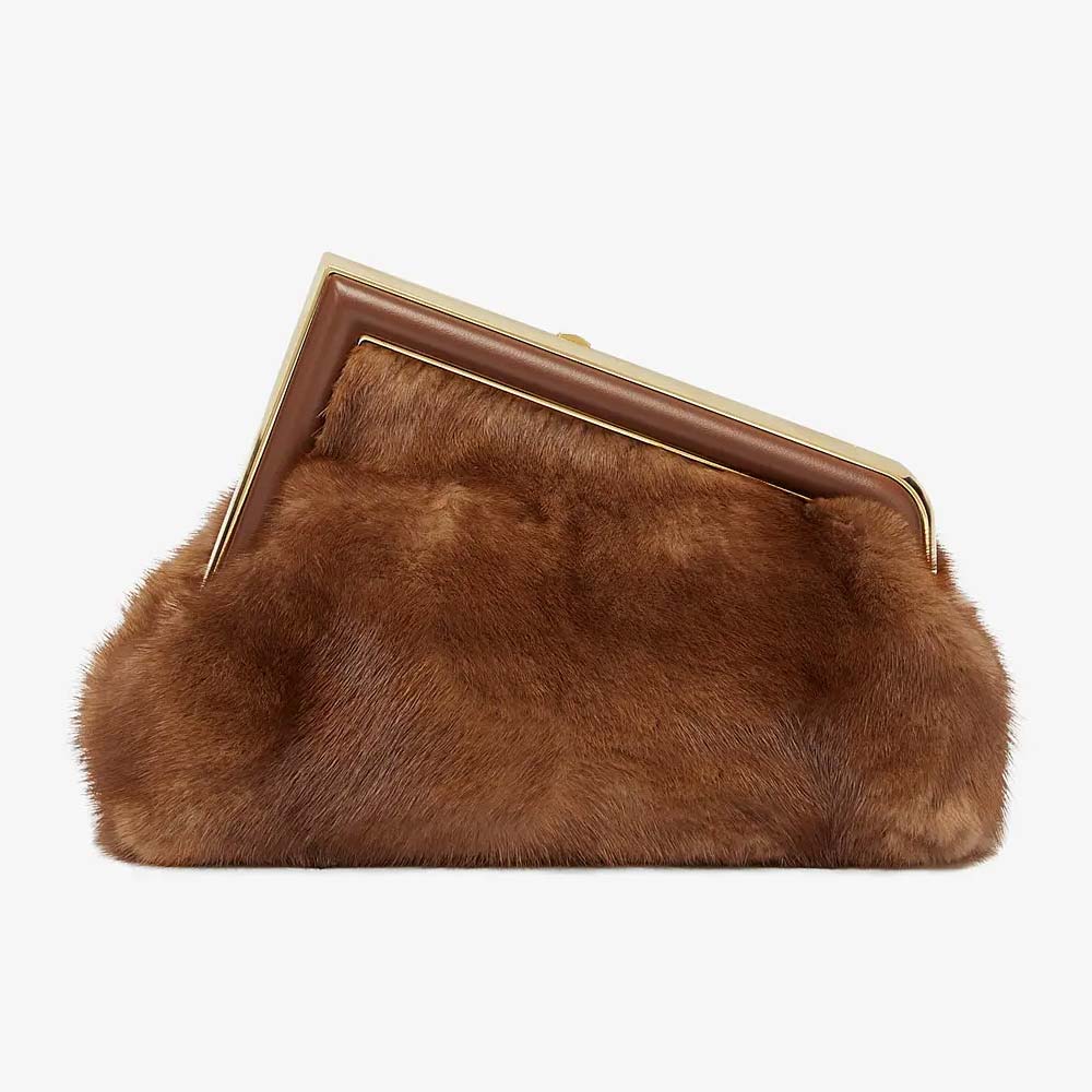 FENDI FIRST SMALL Brown Mink Bag Fendi