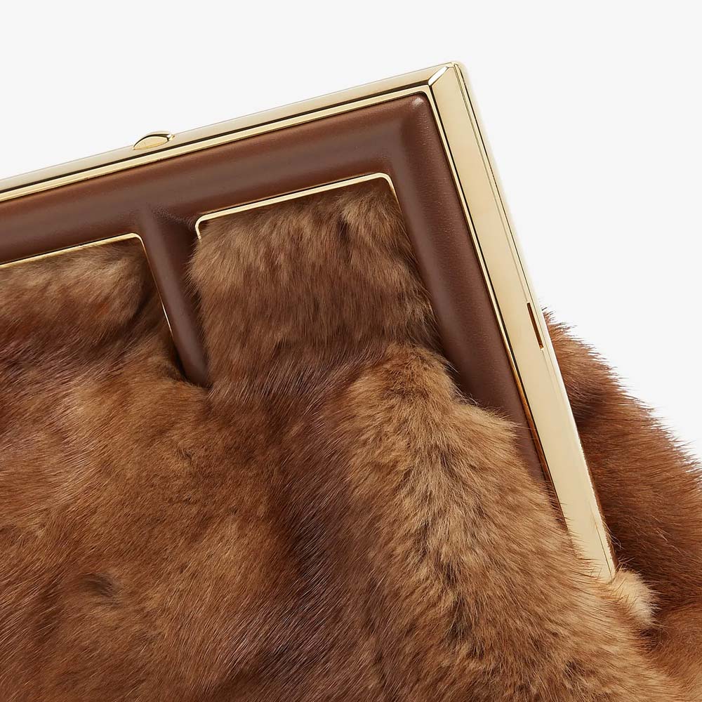 FENDI FIRST SMALL Brown Mink Bag Fendi